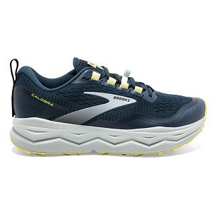 Brooks Caldera 5 Trail Running Shoes - Womens, Blue/Grey/Yellow | IE-NXT571283